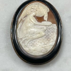 Hebe Cameo, the goddess of eternal youth w/ 2 interchangeable leather bracelets.